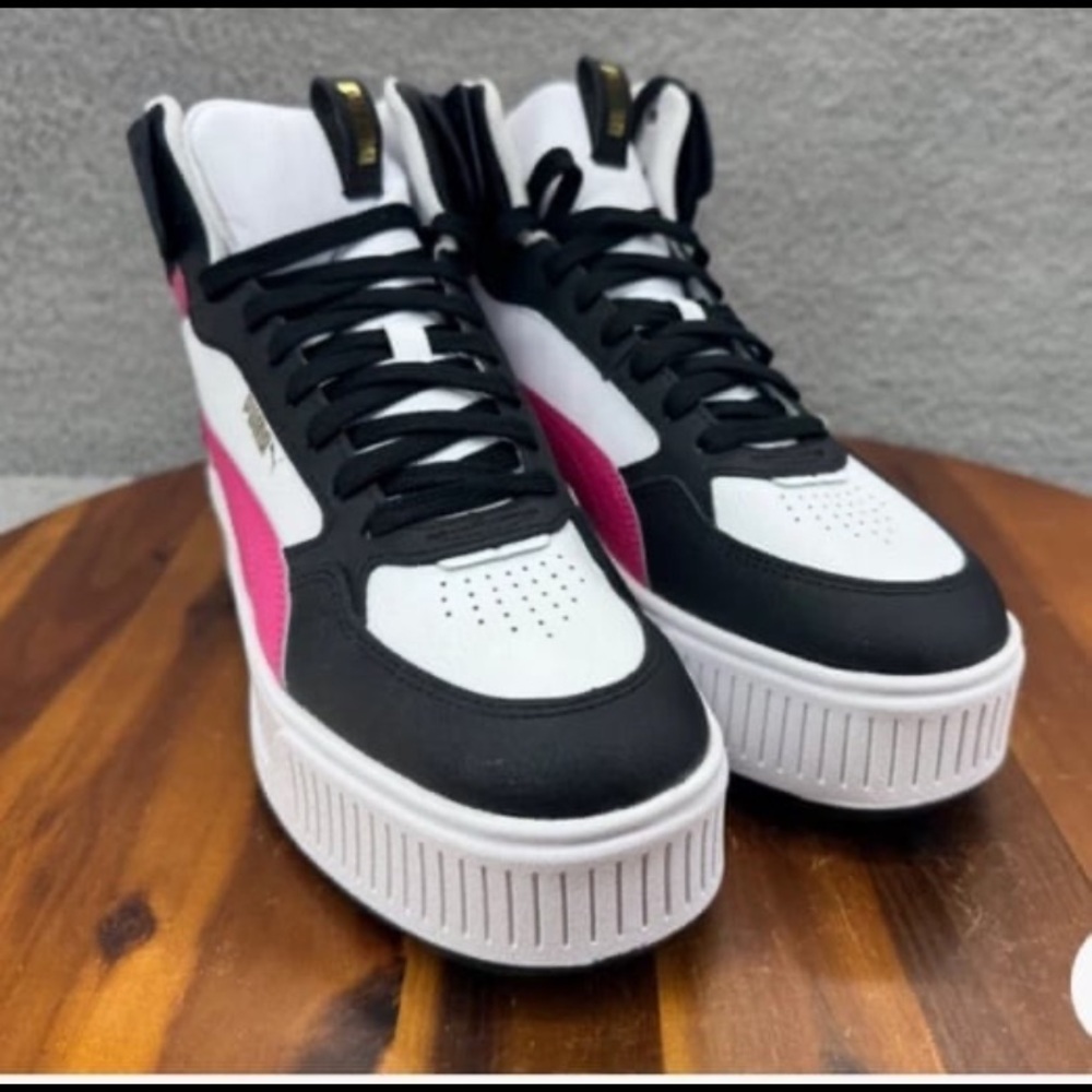 Black and Pink Puma Karmen Rebelle Chunky Platform Sneakers Size 9 Women